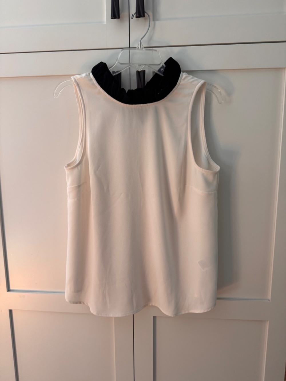 JCrew Contrast Ruffle-Neck Top
